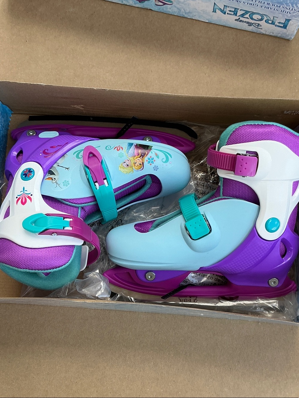 Disney Frozen Girls Adjustable Ice Skates - Purple & Light Blue